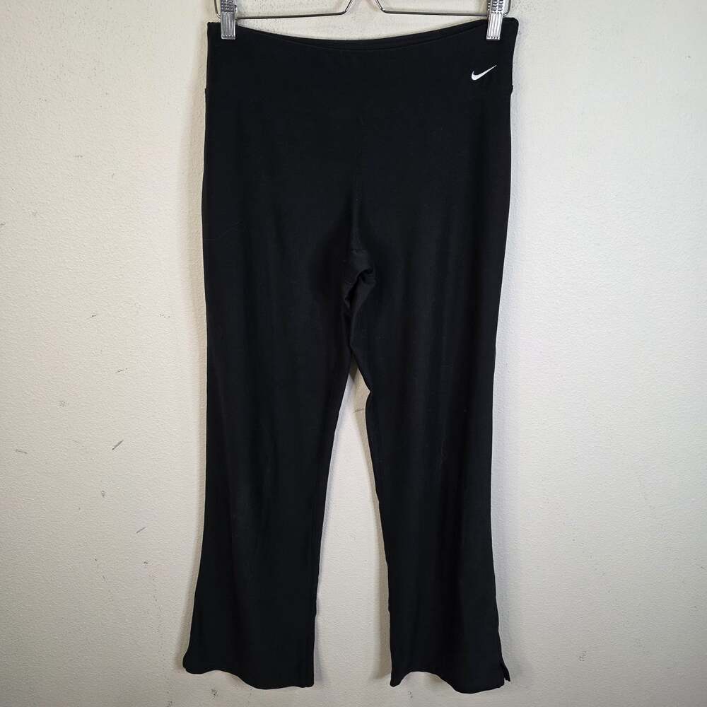 Nike Perfect Fit Straight Leg Athletic Pants Black Split Hem Women's Size Medium